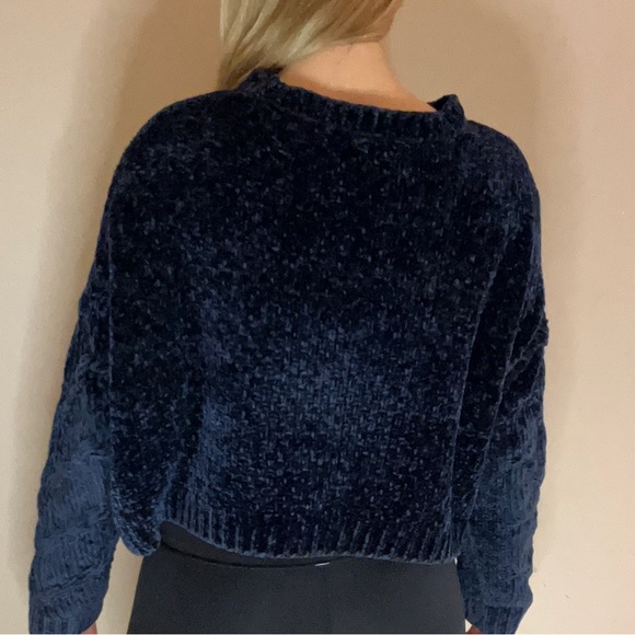 Royal Blue Velvet Sweatshirt - Picture 3 of 10